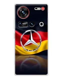 Чехол для ZTE Nubia Z70 Ultra с картинкой «Mercedes — флаг Германии»