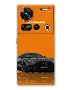 Чехол для ZTE Nubia Z70 Ultra с картинкой «Оранжевый Mercedes AMG»