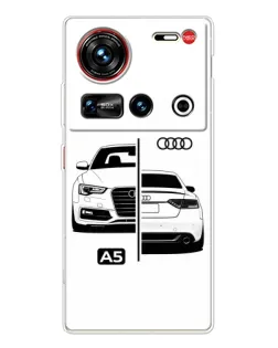 Чехол для ZTE Nubia Z70 Ultra с картинкой «Audi — контрастный дизайн»