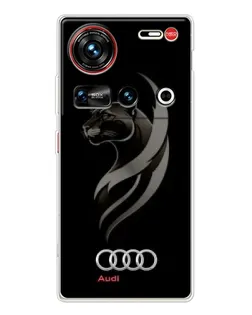 Чехол для ZTE Nubia Z70 Ultra с картинкой «Графика — пантера и Audi»