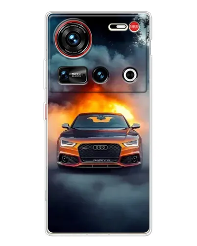 Чехол для ZTE Nubia Z70 Ultra с картинкой «Audi в огненном дыму» Чехол для ZTE Nubia Z70 Ultra с картинкой «Audi в огненном дыму»