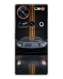 Чохол для ZTE Nubia Z70 Ultra з картинкою «Lamborghini золоті лінії»