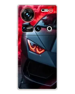 Чохол для ZTE Nubia Z70 Ultra з картинкою «Lamborghini червоне сяйво»
