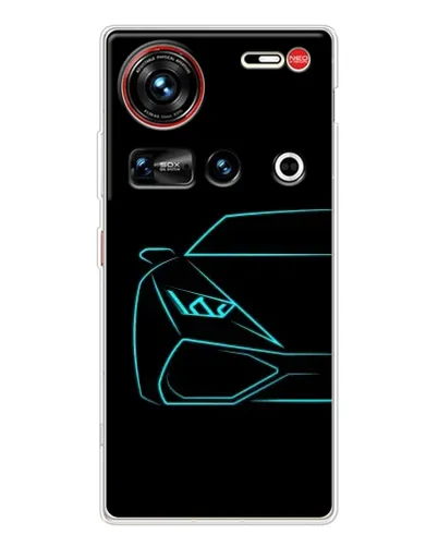 Чехол для ZTE Nubia Z70 Ultra с картинкой «Голубой силуэт Lamborghini»
