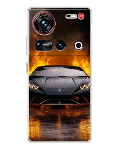 Чехол для ZTE Nubia Z70 Ultra с картинкой «Lamborghini в огне»