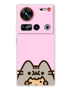 Чехол для ZTE Nubia Z70 Ultra с картинкой «Pusheen и печенье»