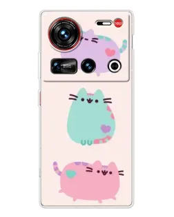 Чохол для ZTE Nubia Z70 Ultra з картинкою «Pusheen тріо»