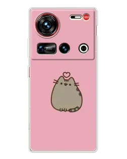 Чохол для ZTE Nubia Z70 Ultra з картинкою «Pusheen серце»