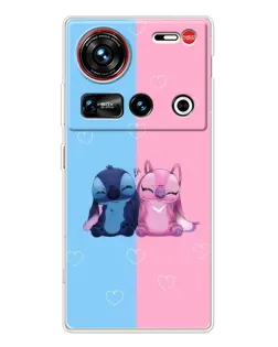 Чехол для ZTE Nubia Z70 Ultra с картинкой «Stitch и Angel Love»