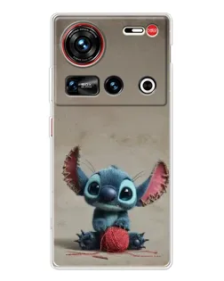 Чехол для ZTE Nubia Z70 Ultra с картинкой «Стич на коричневом фоне»