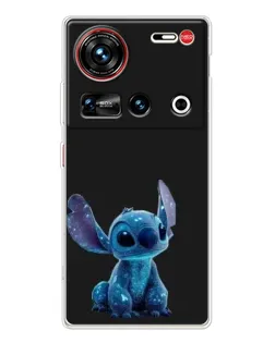 Чехол для ZTE Nubia Z70 Ultra с картинкой «Стич на черном»