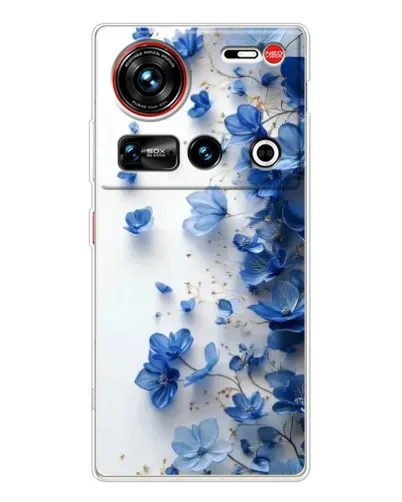 Чехол для ZTE Nubia Z70 Ultra с картинкой «Голубой цветочный каскад»