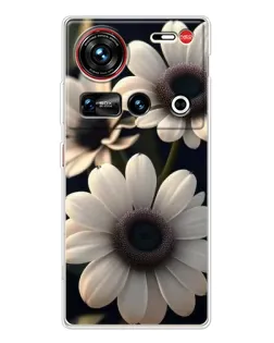 Чехол для ZTE Nubia Z70 Ultra с картинкой «Белые маргаритки макро»