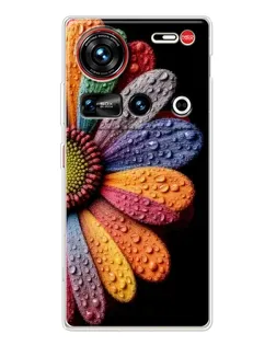 Чехол для ZTE Nubia Z70 Ultra с картинкой «Радужный цветок»