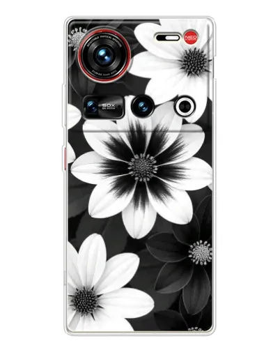 Чехол для ZTE Nubia Z70 Ultra с картинкой «Монохромные астры»