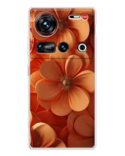 Чехол для ZTE Nubia Z70 Ultra с картинкой «Оранжевый макро цветок»