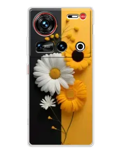 Чехол для ZTE Nubia Z70 Ultra с картинкой «Подсолнух и ромашка»