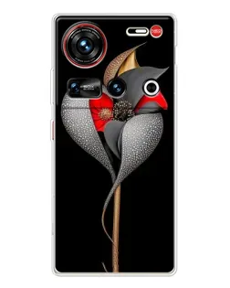 Чехол для ZTE Nubia Z70 Ultra с картинкой «Серебряный фантазийный цветок»
