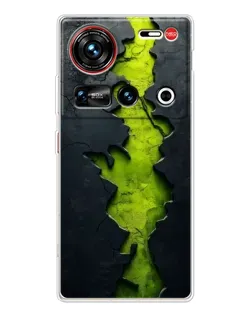 Чехол для ZTE Nubia Z70 Ultra с картинкой «Салатовый разлом скалы» Чехол для ZTE Nubia Z70 Ultra с картинкой «Салатовый разлом скалы»