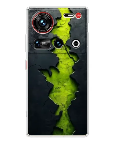 Чехол для ZTE Nubia Z70 Ultra с картинкой «Салатовый разлом скалы»