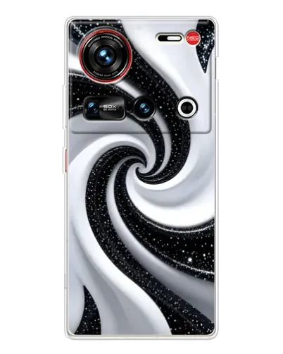 Чехол для ZTE Nubia Z70 Ultra с картинкой «Черно-белая спираль»