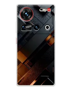 Чехол для ZTE Nubia Z70 Ultra с картинкой «Черные геометрические блоки»