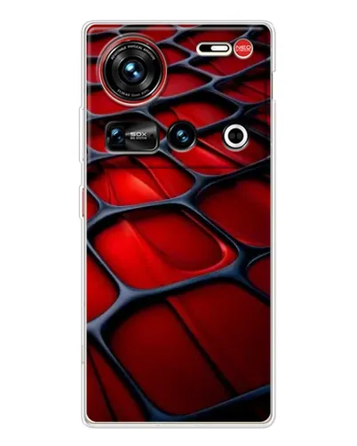 Чехол для ZTE Nubia Z70 Ultra с картинкой «Красная глянцевая сетка»