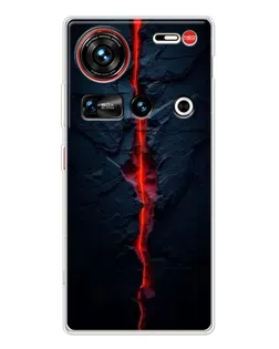 Чехол для ZTE Nubia Z70 Ultra с картинкой «Kрасная лавовая трещина»