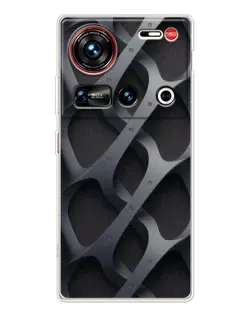 Чехол для ZTE Nubia Z70 Ultra с картинкой «Объемное серое плетение»