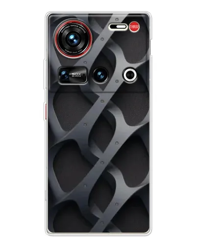 Чехол для ZTE Nubia Z70 Ultra с картинкой «Объемное серое плетение»