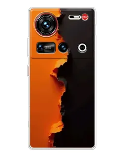 Чехол для ZTE Nubia Z70 Ultra с картинкой «Оранжевый разлом»