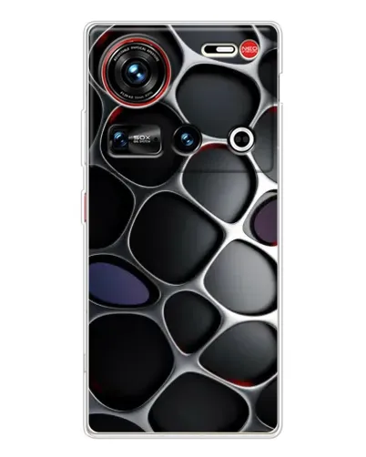 Чехол для ZTE Nubia Z70 Ultra с картинкой «Объемная темная решетка»