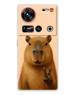 Чохол для ZTE Nubia Z70 Ultra з картинкою «Капібара вікторія»