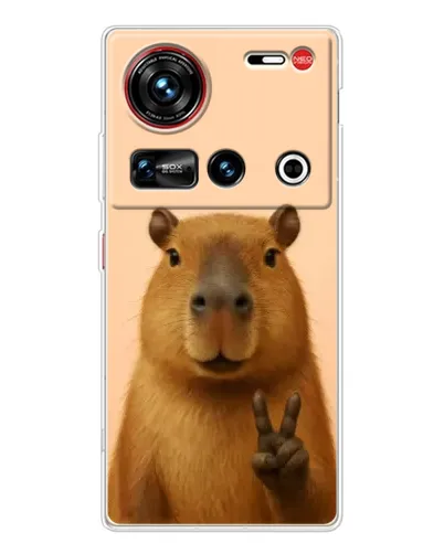 Чехол для ZTE Nubia Z70 Ultra с картинкой «Капибара виктория»