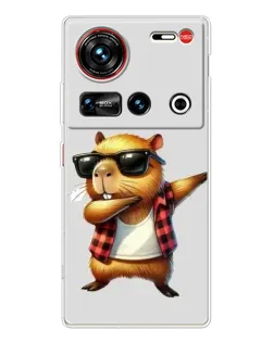 Чохол для ZTE Nubia Z70 Ultra з картинкою «Капібара репер даб»
