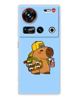 Чохол для ZTE Nubia Z70 Ultra з картинкою «Капібара на скейті»