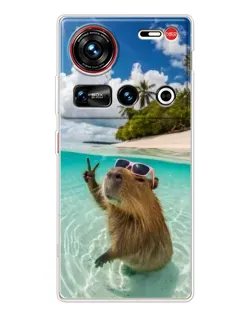 Чохол для ZTE Nubia Z70 Ultra з картинкою «Капібара на морі»