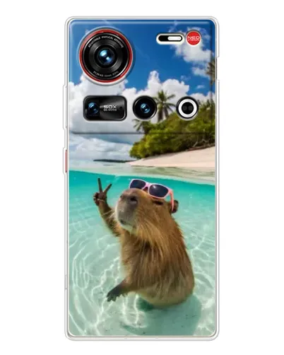 Чехол для ZTE Nubia Z70 Ultra с картинкой «Капибара на море»