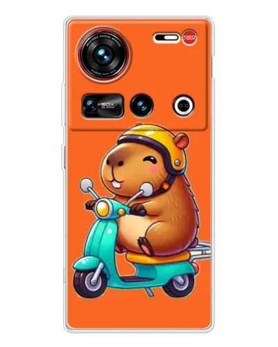 Чехол для ZTE Nubia Z70 Ultra с картинкой «Капибара на скутере»