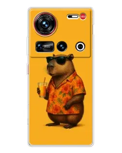 Чохол для ZTE Nubia Z70 Ultra з картинкою «Капібара на відпочинку»