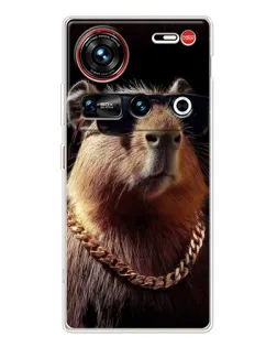 Чохол для ZTE Nubia Z70 Ultra з картинкою «Капібара золотий ланцюг»