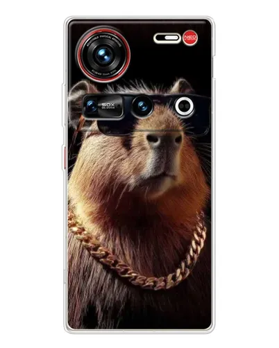 Чехол для ZTE Nubia Z70 Ultra с картинкой «Капибара золотая цепь»