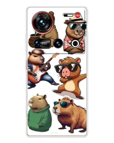 Чехол для ZTE Nubia Z70 Ultra с картинкой «Крутые капибары музыканты»