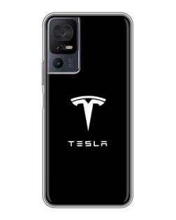 Чехол для ZTE nubia Z80 Ultra с картинкой «Tesla White Logo»