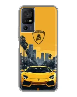 Чехол для ZTE nubia Z80 Ultra с картинкой «Желтый Lamborghini город»