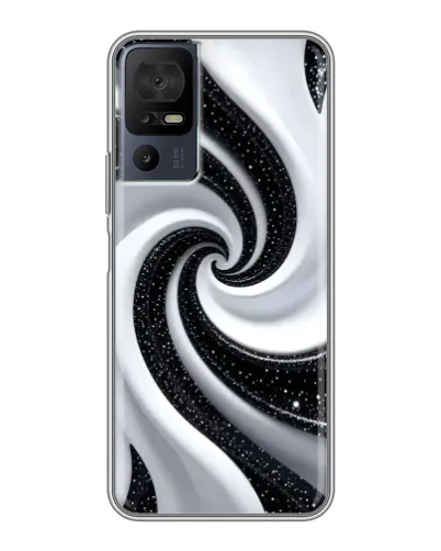 Чехол для ZTE nubia Z80 Ultra с картинкой «Черно-белая спираль»