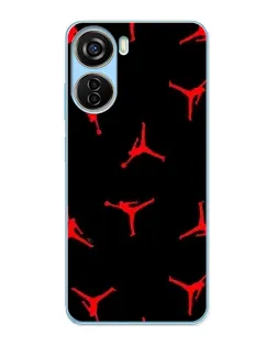 Чехол для ZTE V40 Design с картинкой «Jordan Red Pattern»