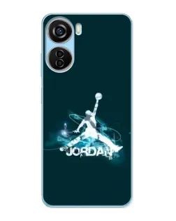 Чехол для ZTE V40 Design с картинкой «Jordan Blue Fire»