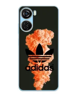 Чехол для ZTE V40 Design с картинкой «Оранжевый дым Adidas»