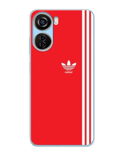Чехол для ZTE V40 Design с картинкой «Красный минимализм Adidas»